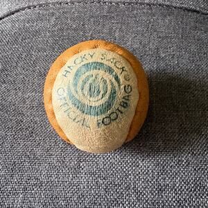 Vintage Hacky Sack Official Footbag Tan Leather 2-Panel Hand Made - 1980s Wham-O
